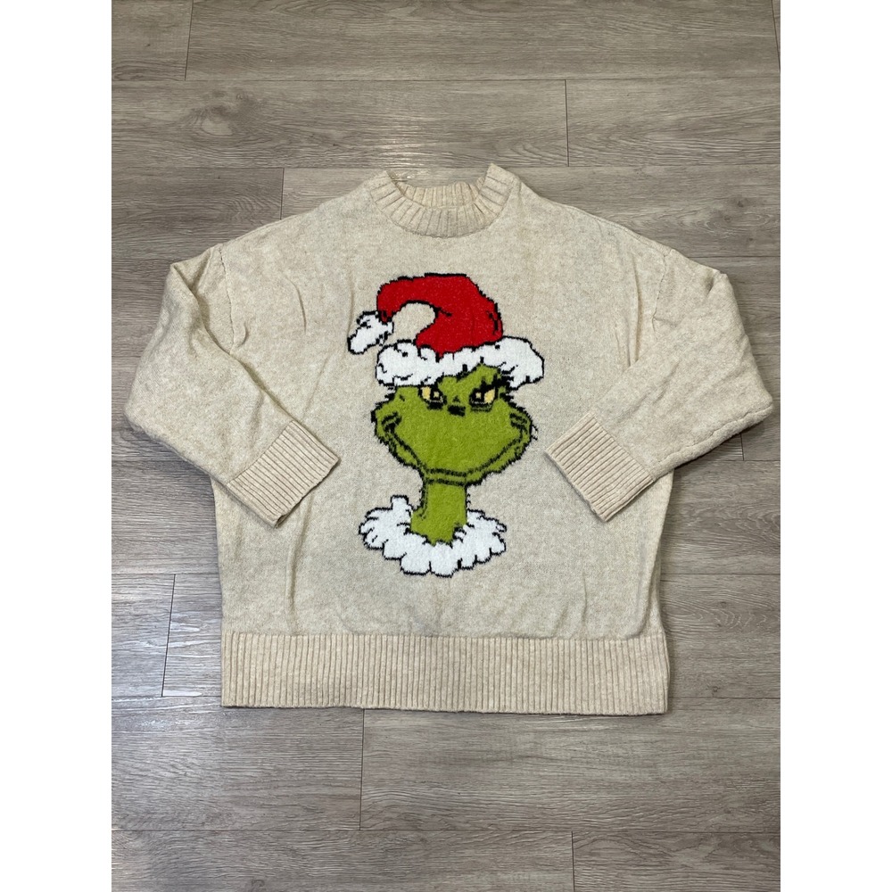 American Eagle Womens Sweater Grinch Christmas Holiday Oversized Chunky Large